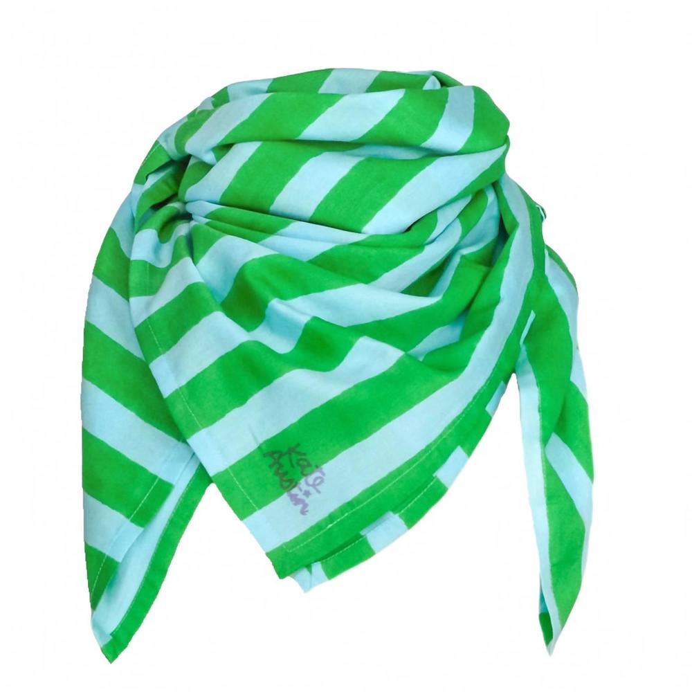 NEW KATE AUSTIN women's peggy square scarf in garden cabana stripe